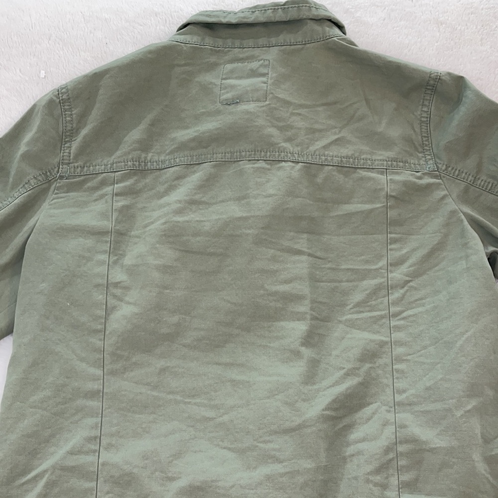 GAP Women’s Khaki Green Short Utility Douglas Fir Denim Jacket Size Small - Picture 6 of 12